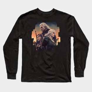 Witcher and his ladies Long Sleeve T-Shirt